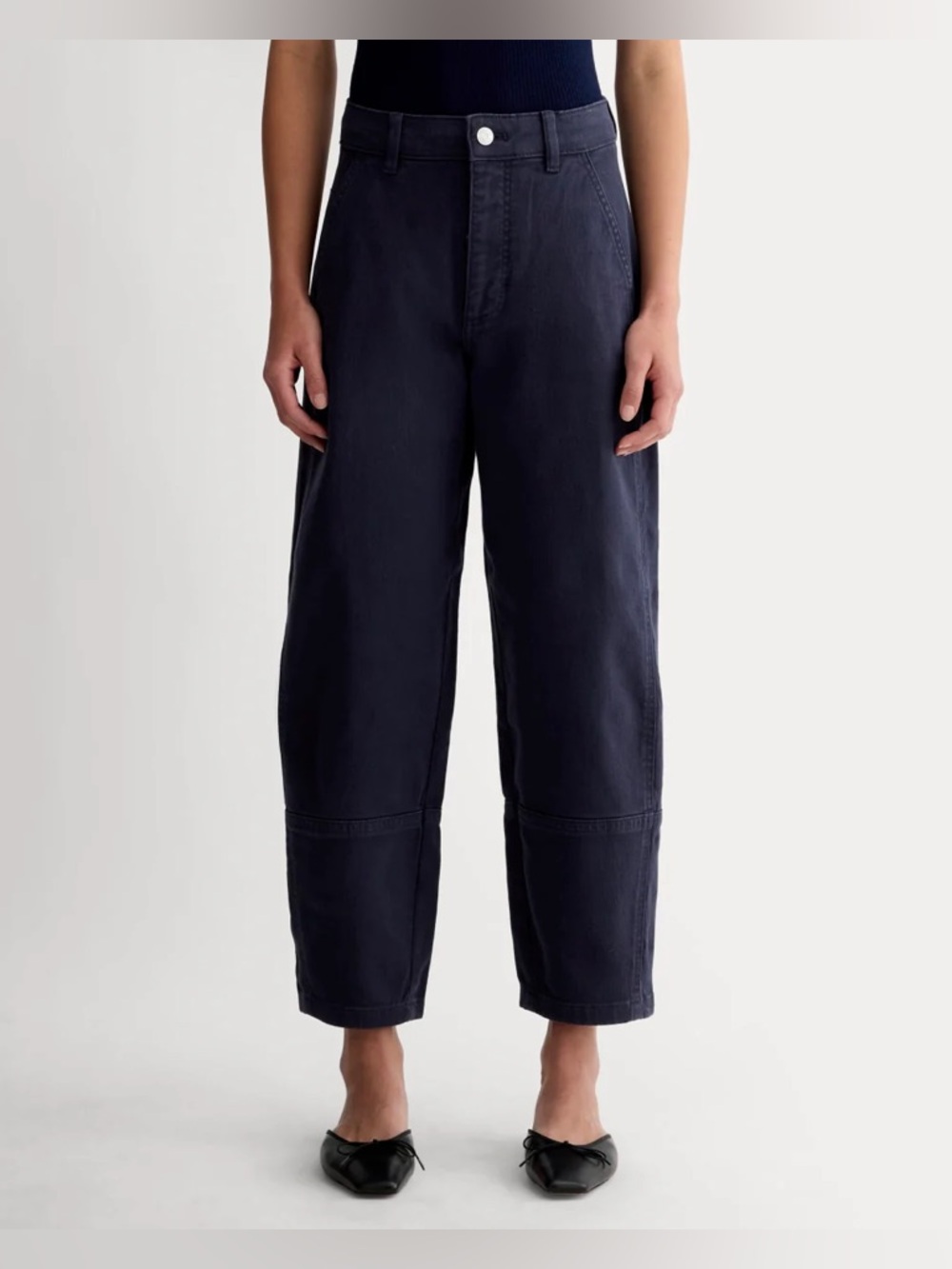 Everlane Navy Wide-Leg Crop Jeans
